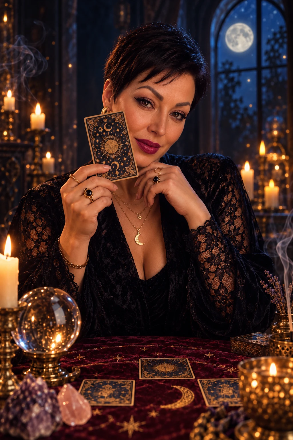 Sigma Tarot – Kartenlegerin mit Tarotkarte